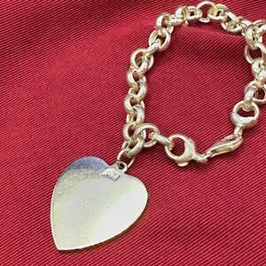 VTG “Pegasus” Coro Heart Charm on Italian Sterling Silver Charm Bracelet